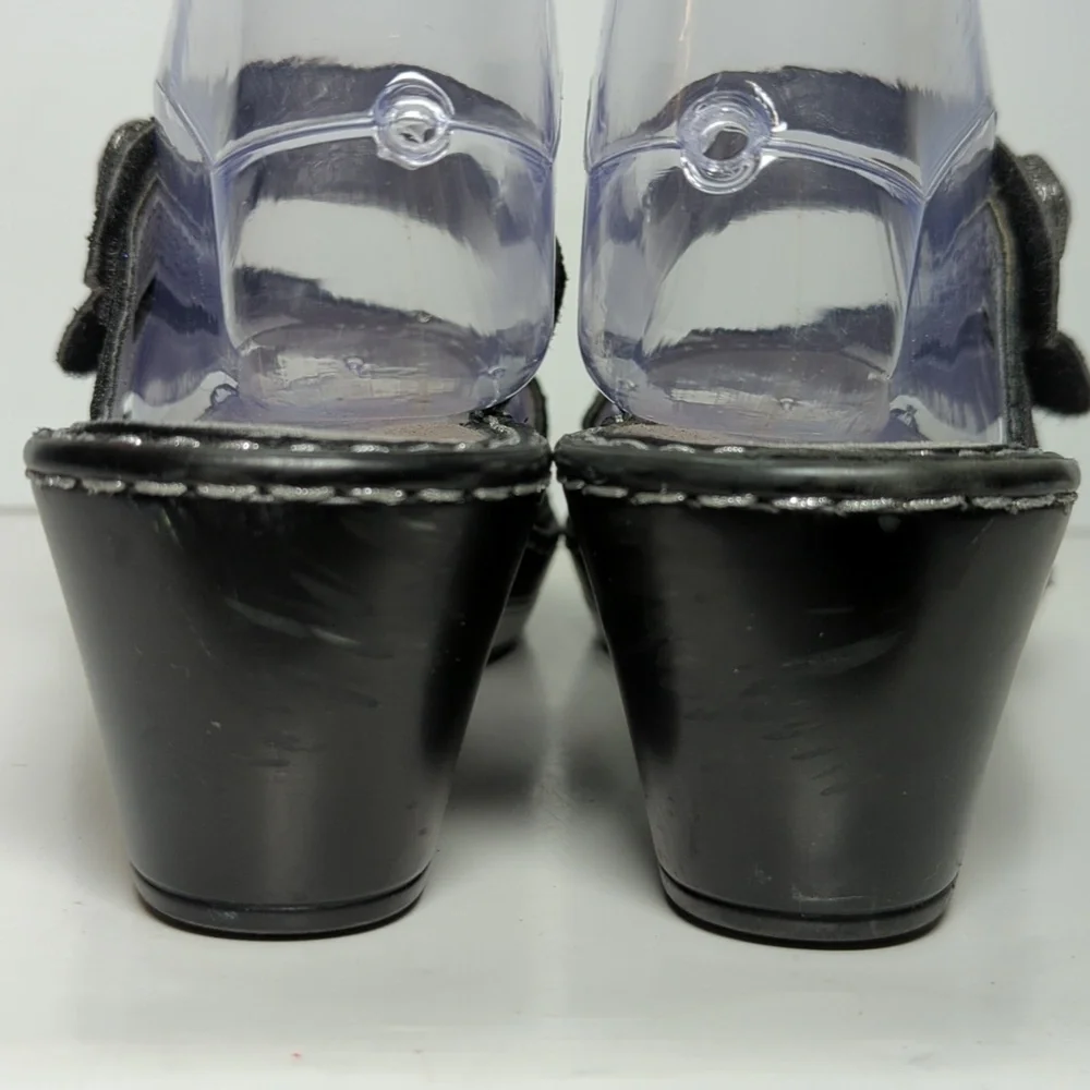 Alegria by PG Lite Loti Glitteroti sparkle wedge sandals womans size 7-7.5 EU 37